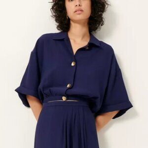 VALLINA Shirt by Sessùn in Navy Blue